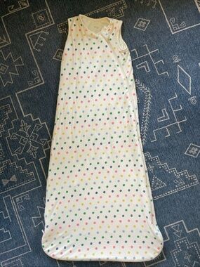 Kyte BABY 18-36M Large White Sleep Sack Rainbow Polka Dots 1.0 Tog Bamboo